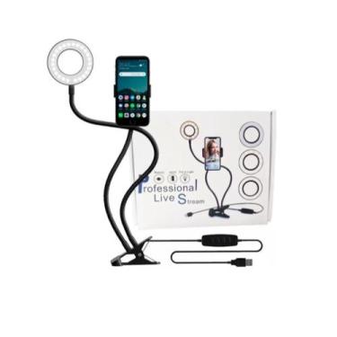 Imagem de Iluminador Ring Light Suporte Live Stream Celular  Controle - JC