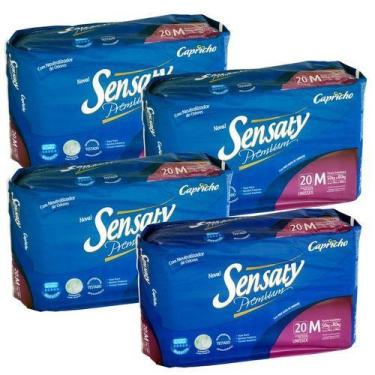 Imagem de KIT 4 FRALDAS GERIATRICA SENSATY M / 20 = 80 unidades