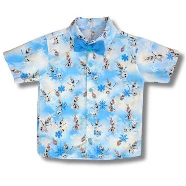 Imagem de Camisa Infantil Olaf Boneco De Gelo Filme Frozen L + Gravata - Pequeno