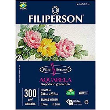 Imagem de Bloco A4 300g aquarela Filiperson com 12 folhas
