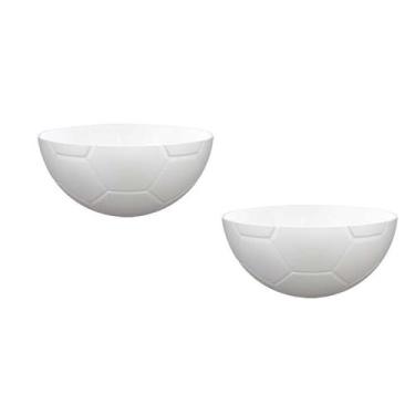 Imagem de Kit 2 Petisqueira Futebol Branco 240Ml Plástico - Bb Store