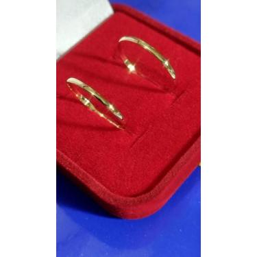 Imagem de Alianças Casal 2 mm Noivado e Casamento Ouro 18 Kilates 2.00 Gramas Ma