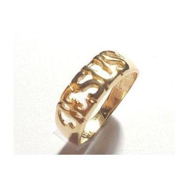 Imagem de Anel Jesus ouro 18 kilates 3 gramas 4 mm Maciço