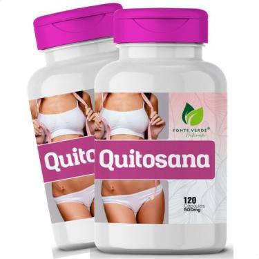 Imagem de 2 Potes Quitosana Pura Kit 240 Cáps - Fonte Verde