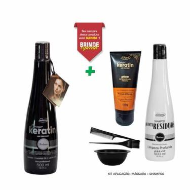 Imagem de Kit alisamento orgânico sem formol ômega 0% keratin Kamiras 500 ml.