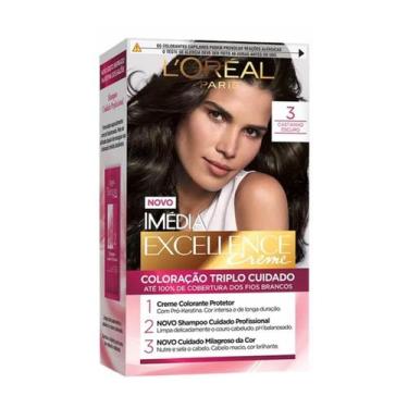 Imagem de Coloração Imédia Excellence Creme 3 Castanho Escuro - LnullOréal