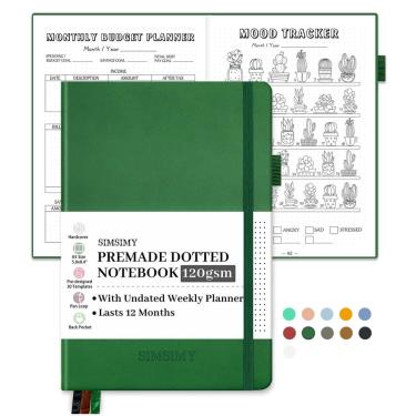 Imagem de Caderno Dot Grid Journal SIMSIMY com modelos pré-fabricados A5