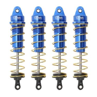 Imagem de Conjunto de Amortecedor Rc, 4 Unidades, Amortecedor de Mola Traseiro Dianteiro, Suspensão Suave para Scx10 e Outros Rastreadores 1/10 Rc (Azul)