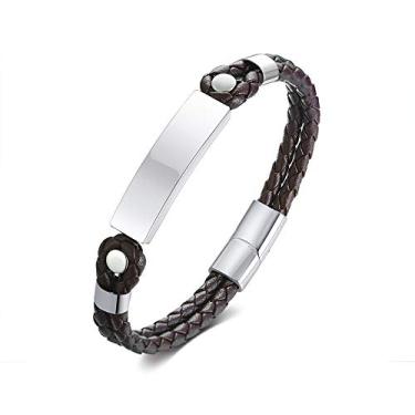 Imagem de Rockyu Marca de joias, popular, couro legítimo, titânio, hipoalergênico, masculino, placa preta, camada dupla, pulseira havaiana, presente de volta às aulas, Couro de titânio