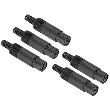 Imagem de PATIKIL S-Video DIN Mini soquete fêmea transmissão de sinal de 5 pinos para TV, leitor de DVD, pacote com 5