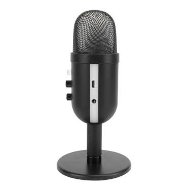 Imagem de Microfone Condensador USB PC Com Controle de Ganho, Com Suporte de Base de Luz Ambiente para Transmissão Ao Vivo de Vídeo de Jogos
