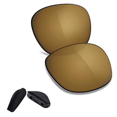 Imagem de TRUSHELL 20+ Opções Protetor de Nariz/Lente de Substituição para OAKLEY Game Changer OO9291 Óculos de sol, Black Nose Pad + Bronze Gold - Polarized, Game Changer
