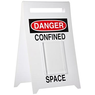 Imagem de Brady 52392 Suporte de chão para espaço confinado, 50 cm de altura x 30 cm de largura, preto/vermelho em branco