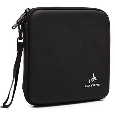 Imagem de KAYOND Estojo de armazenamento portátil rígido para transporte para USB, DVD, CD, reescritor/gravador de Blu-ray e unidades ópticas externas, Preto