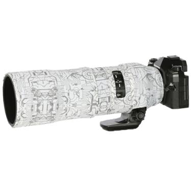 Imagem de CHASING BIRDS O revestimento de lente camuflado à prova d'água para Olympus 300 mm F4.0 é uma capa protetora de lente à prova de chuva PRO (branco elétrico, com TC de 1,4 X (MC-14))