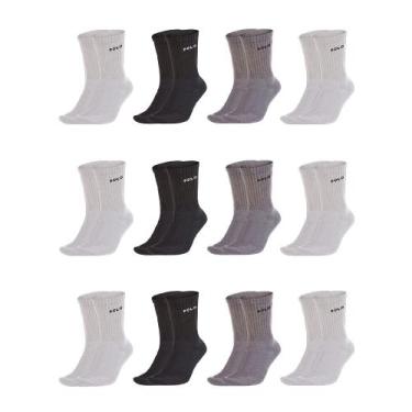 Imagem de Kit 12 Meia Algodão Cano Médio Polo Star Sortida, Unico, Sortido