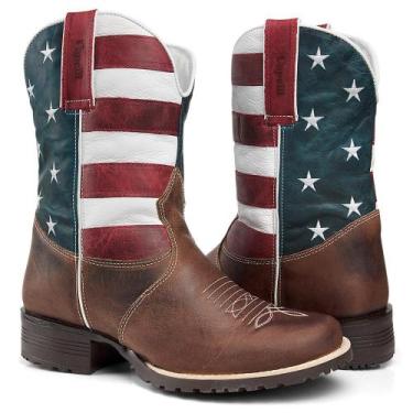 Imagem de Bota Masculina Cano Longo Texana Couro Confort Capelli Boots Marrom 44