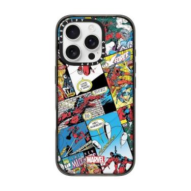Imagem de CASETiFY Capa Impact para iPhone 16 Pro [Deadpool & Wolverine Co-Lab / Proteção contra quedas de 2 metros/Magsafe] - Capa de colagem cômica - Preto transparente