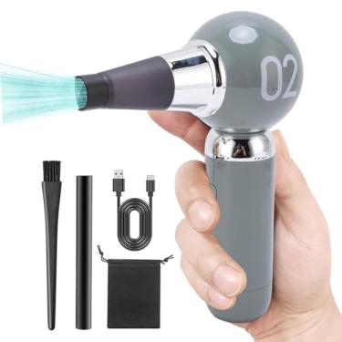 Imagem de Duster de Ar Elétrico 110000rpm, 3 Velocidades de Ar Ajustável Com Espiga de Ar Comprimida Com Porta de Carregamento Tipo C, Soprador Seco para Limpeza do Teclado, Casa e Externo