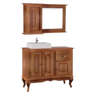 Imagem de Gabinete para Banheiro com Cuba e Armário Espelheira Dália 3066 - Linz