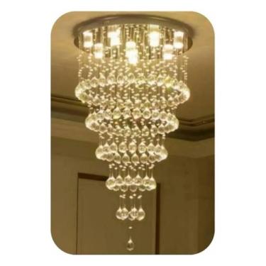 Imagem de Luminária De Cristal Até 2,50m Base De Inox 50cm De Diâmetro - LUZ DEC