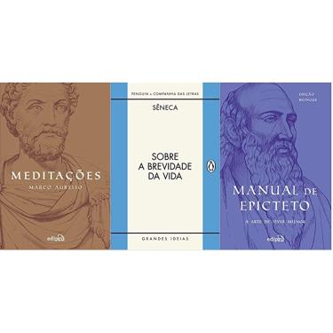 Imagem de Kit 3 livros meditações + Sobre a brevidade da vida + Manual de Epicteto