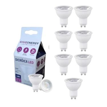 Imagem de 8 Lâmpada Mr16 Led 7w Branco Quente 2700k 580lm Save Energy
