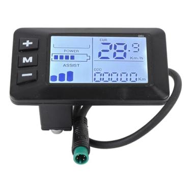 Imagem de Painel LCD de Bicicleta Elétrica, Painel de Controle de Exibição LCD Speedometer Scooter Painel LCD Com Conector de 5 Pinos F para 2,2 Cm de Guidão Elétrica Bicicletas Elétricas