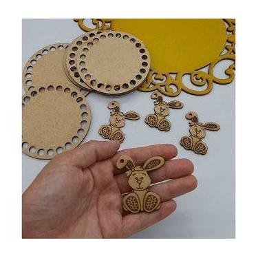Imagem de Recorte TAG Pascoa Aplique Decorativo Enfeite MDF - 20 UNIDADES - Inov