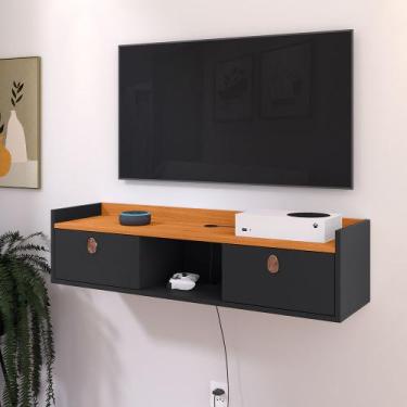 Imagem de Rack Suspenso Vegas Painel 32 Polegadas Com 2 Portas E Nicho 0.90 cm V