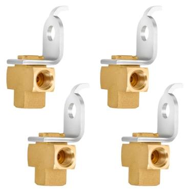 Imagem de T de linha de freio de 3 vias com suporte de montagem, acessórios de linha de freio de latão 3/40.6 cm para roscas de 3/20.3 cm-24 manutenção do sistema de freio, aumenta o número de voltas de rosca