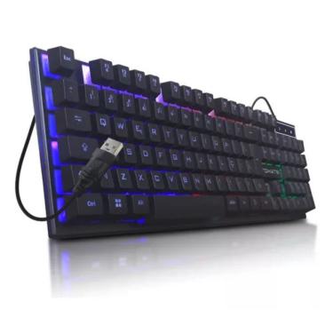 Imagem de Teclado Gamer Iluminação LED RGB com Fio USB Teclas Macias