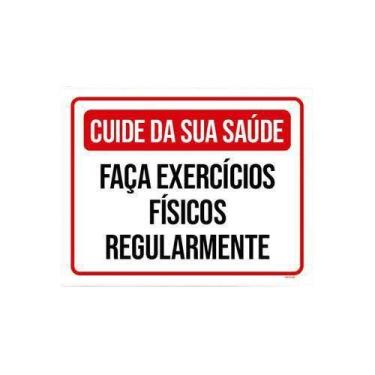 Imagem de Kit 3 Placas Cuide Saúde Faça Exercício Físicos - Sinalizo.Com
