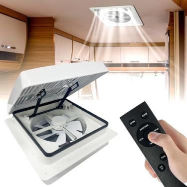 Imagem de ZOIZ Ventilador De Teto Air Max 14" Rv, Ventilador De Exaustão Reversível De 4 Velocidades Para Rv, Ventilador De Teto Ultrassilencioso Para Ventilação De Ar Rv 12 V Com Sensor De Chuva, Temporizado