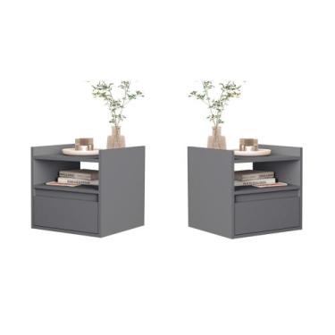 Imagem de Kit 2 Mesas Cabeceira Suspensa Porta Medina Plus Cores - Comprar Móvei