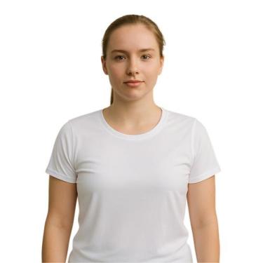 Imagem de Camiseta Feminina Básica Poliéster Lisa Tradicional Treino - ALLMATEC,