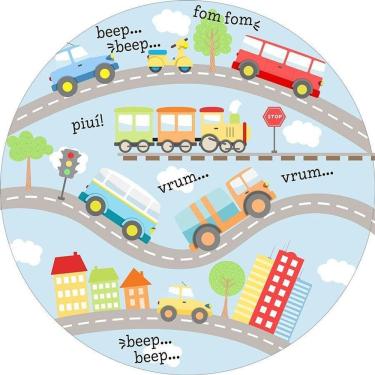 Imagem de Painel Redondo Tecido Sublimado 3D Carrinhos Frd-5809