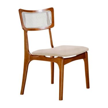 Imagem de Conjunto 2 Cadeiras De Madeira Viena Linho Palha Imbuia