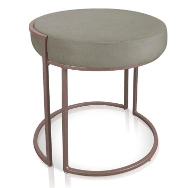 Imagem de Puff Love Suede Base Cobre D\'rossi Cor Marrom Rato