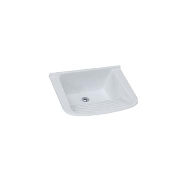 Imagem de Tanque De Lavar Roupa Em Mármore Sintético Granitado 55x41cm Gelo
