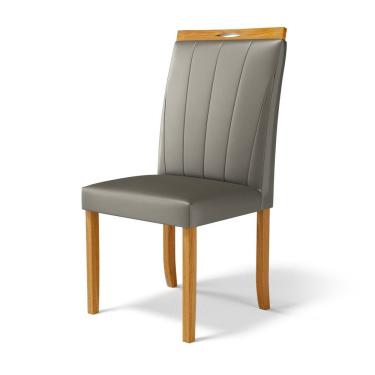 Imagem de Cadeira Aurora Madeira Maciça Estofada Para Mesa De Jantar Veludo Chumbo 109