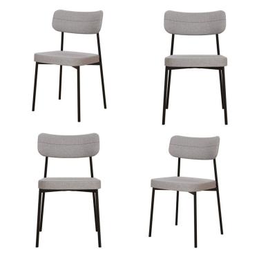 Imagem de Kit Com 4 Cadeiras Para Sala De Jantar Mona Yescasa Cinza Claro Corriente