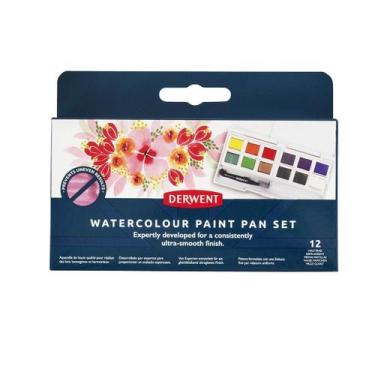 Imagem de Aquarela em Pastilha Watercolour Estojo 12 Cores - Derwent, Único