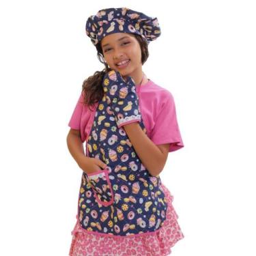 Imagem de Avental Juvenil Cozinheiro Estampas Divertidas Para Escola e Recreação