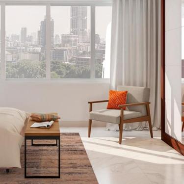 Imagem de Poltrona Morgan Bege e Nogueira - Mobly