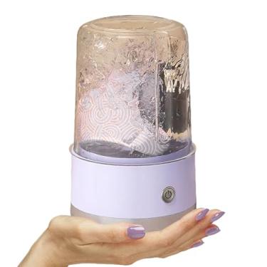 Imagem de Byrotson Mini Máquina De Lavar Sem Fio Para Dormitório, Lavadora Pequena Portátil, Necessidade Tomada, Com Dreno, Copo Compacto Capacidade 1 Litro, Roxa