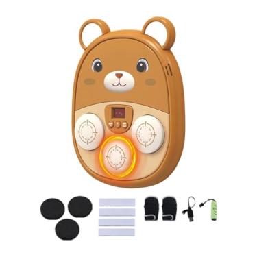 Imagem de Vaveren Máquina de boxe musical para crianças com dispositivo de pontuação e função de soco, brinquedo esportivo para esportes, Marrom, 27.5x22x4.35 Cm