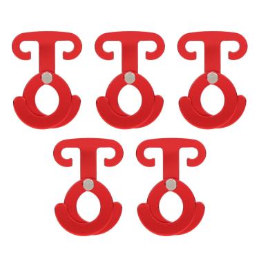 Imagem de Grcfumo 5pcs t ganchos de anel T fivela de corda de acampamento, liga de alumínio Forte Acessório de acampamento de auto -bloqueio, fivela de corda de de tenda de alta resist (Vermelho)