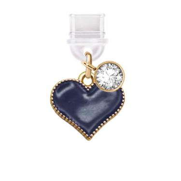 Imagem de ELISE & FONDA Porta de carregamento tipo C TP670, plugue antipoeira, pingente de celular Little Love Heart para iPhone 15/16/Samsung/OnePlus/Xiaomi/oppo telefones Android (preto)