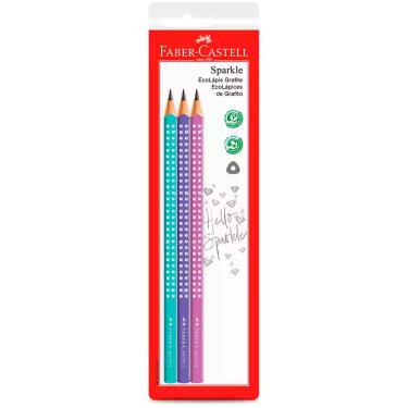 Imagem de Lápis preto Sparkle 2B triangular c/ 3 unid Faber-Castell